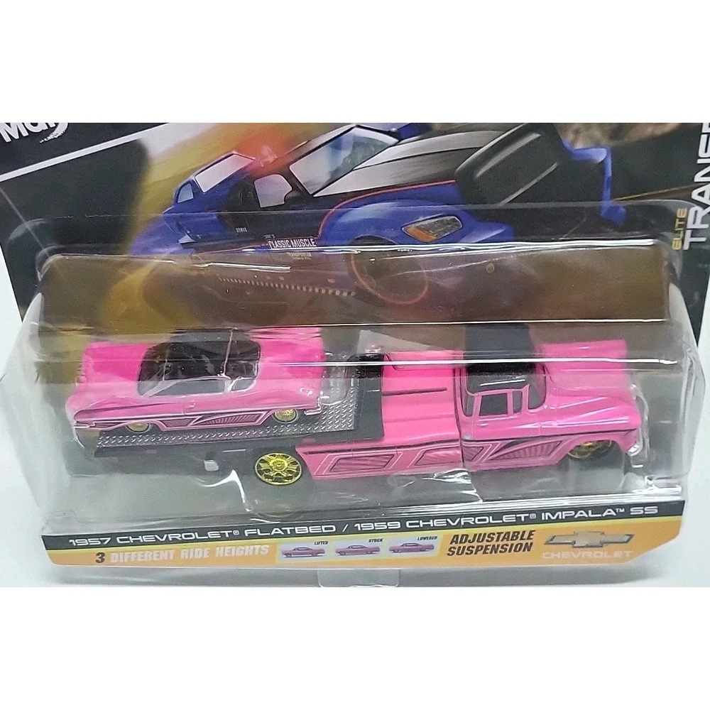 Maisto 1957 Chevrolet Flatbed‎ Truck & 1959 Impala SS Pink 1/64 Models